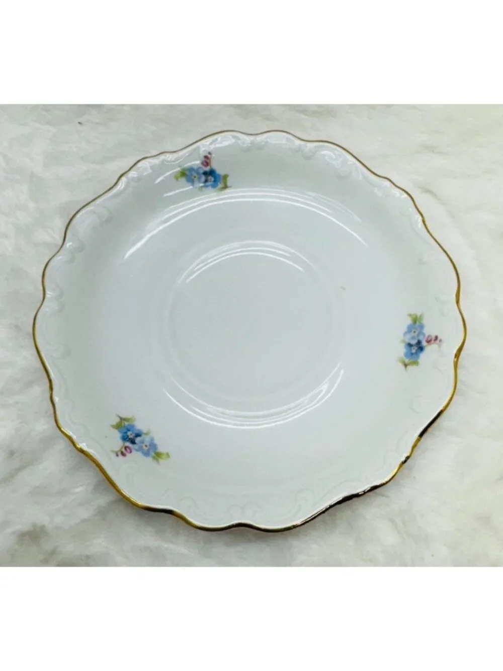 Schumann Bavaria Arzberg Blue Flower Porcelain Demitasse Cup & Saucer Set